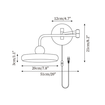 Arden Adjustable Plug-In /Hardwire Wall Lamp - Neutral Decor