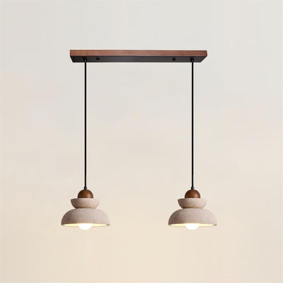 Pendant Lamp Travertine Shade Wood Modern Nordic Beige Walnut - Neutral Decor