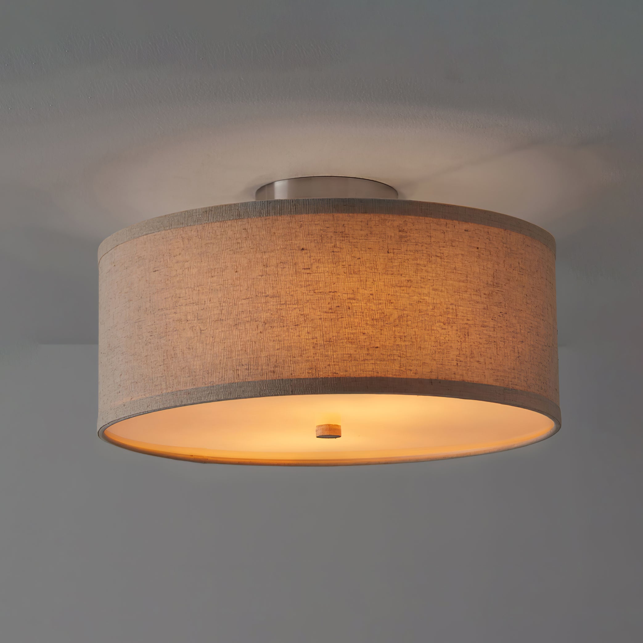 Qilvo Ceiling Light Linen Shade Simple Elegant