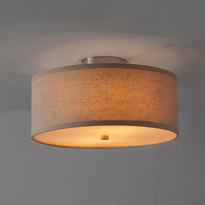 Qilvo Ceiling Light Linen Shade Simple Elegant