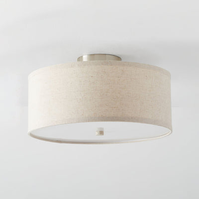 Qilvo Ceiling Light Linen Shade Simple Elegant