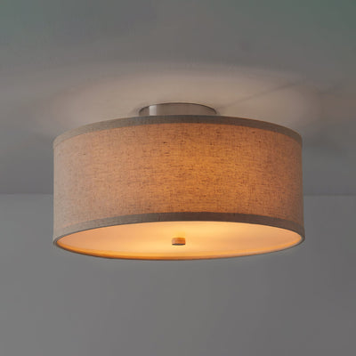 Qilvo Ceiling Light Linen Shade Simple Elegant