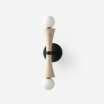 Katia Wall Lamp Travertine Hourglass - Neutral Decor