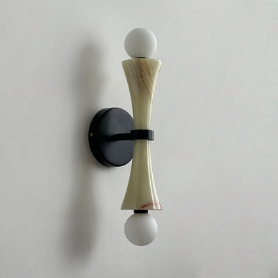 Katia Wall Lamp Travertine Hourglass - Neutral Decor