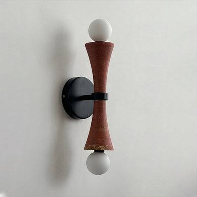 Katia Wall Lamp Travertine Hourglass - Neutral Decor