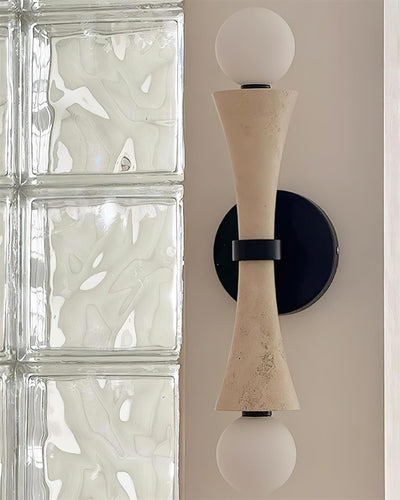 Katia Wall Lamp Travertine Hourglass - Neutral Decor