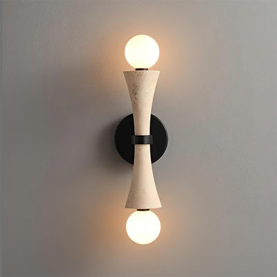 Katia Wall Lamp Travertine Hourglass - Neutral Decor