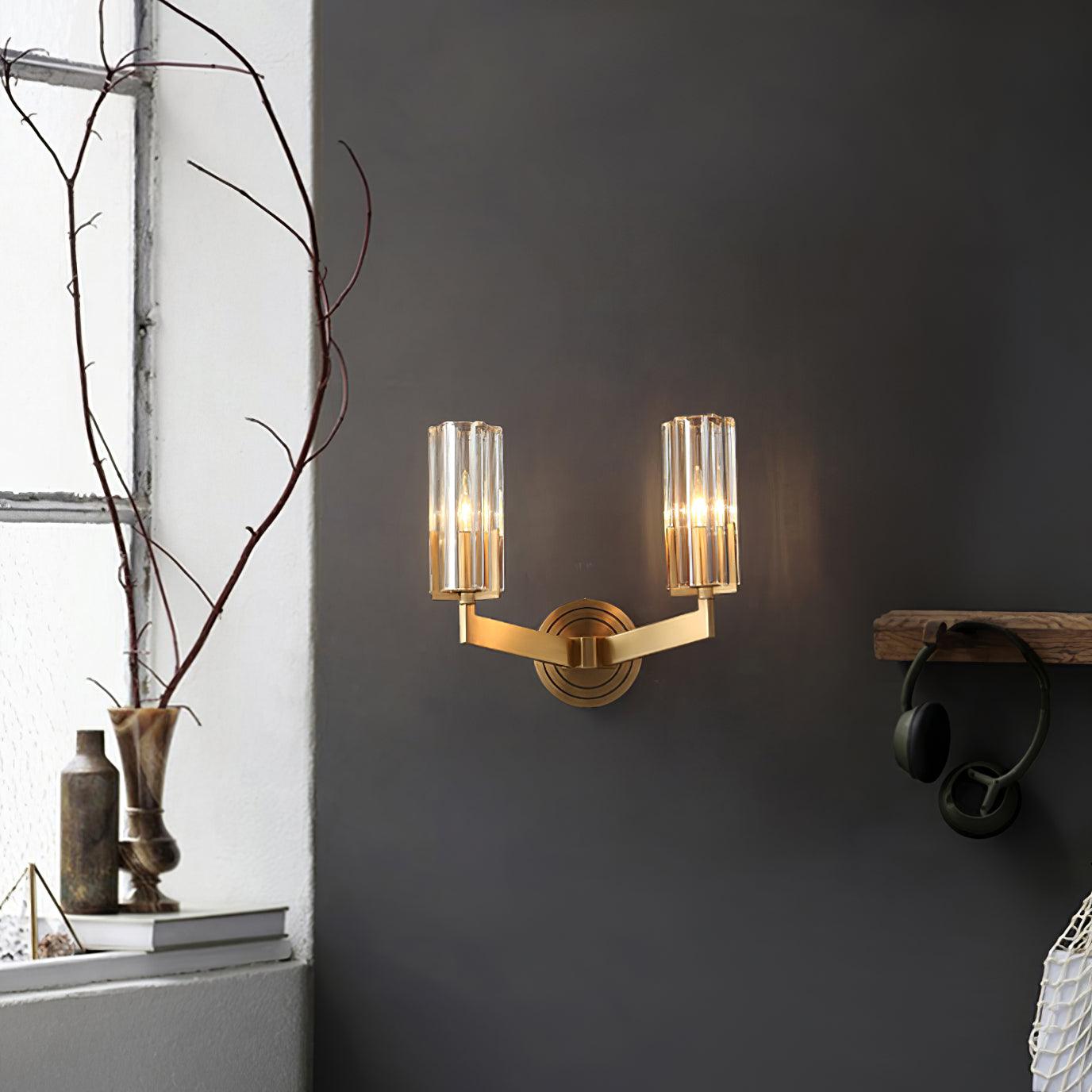 Coen Premium Elegance Brass Glass Wall Lamp