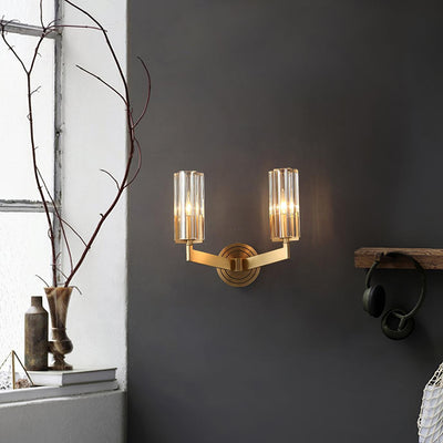 Coen Premium Elegance Brass Glass Wall Lamp