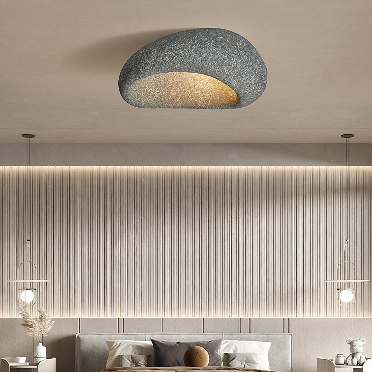 Solara Ceiling Lamp with Japanese Wabi-Sabi Moon