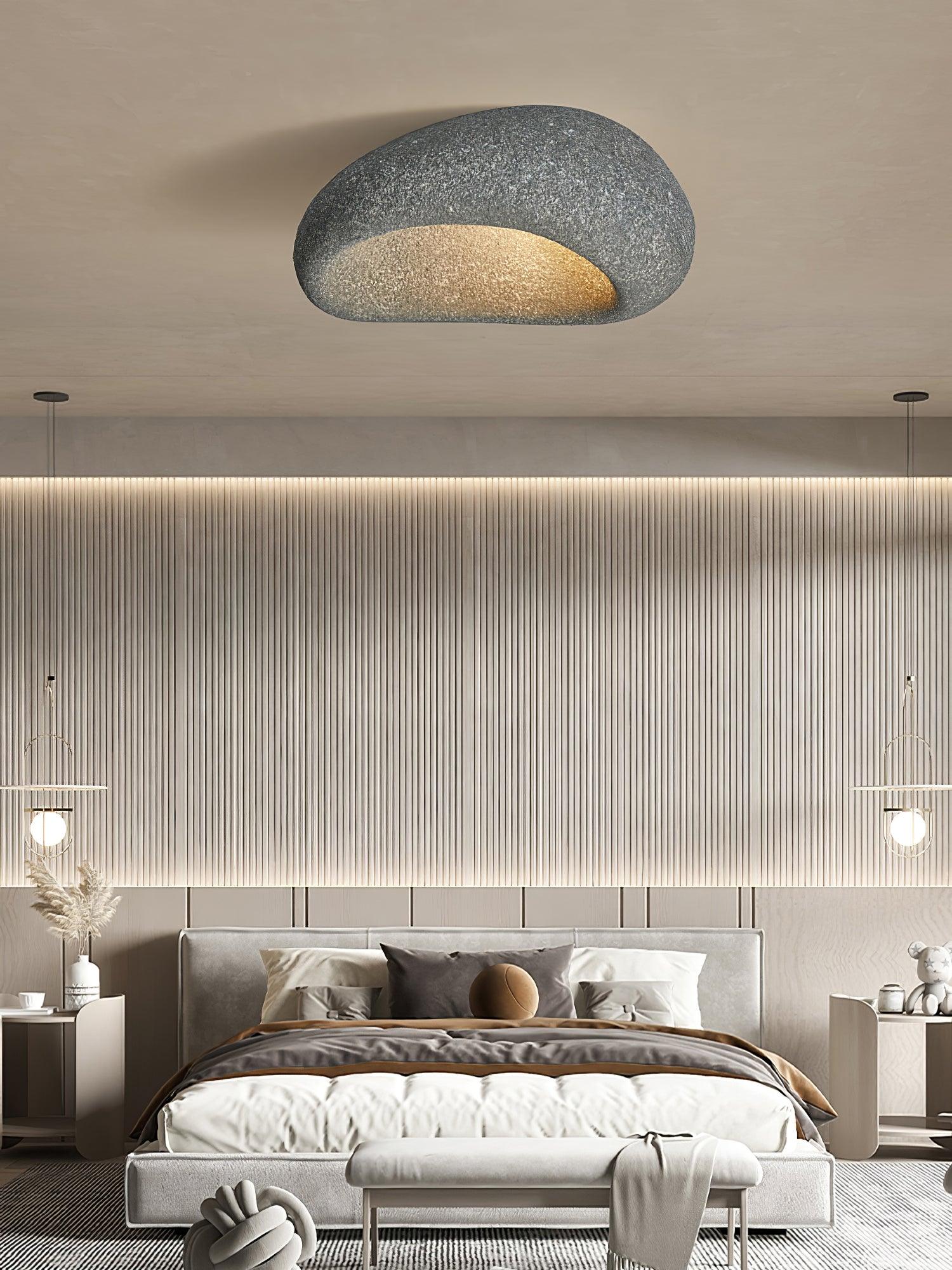 Solara Ceiling Lamp with Japanese Wabi-Sabi Moon