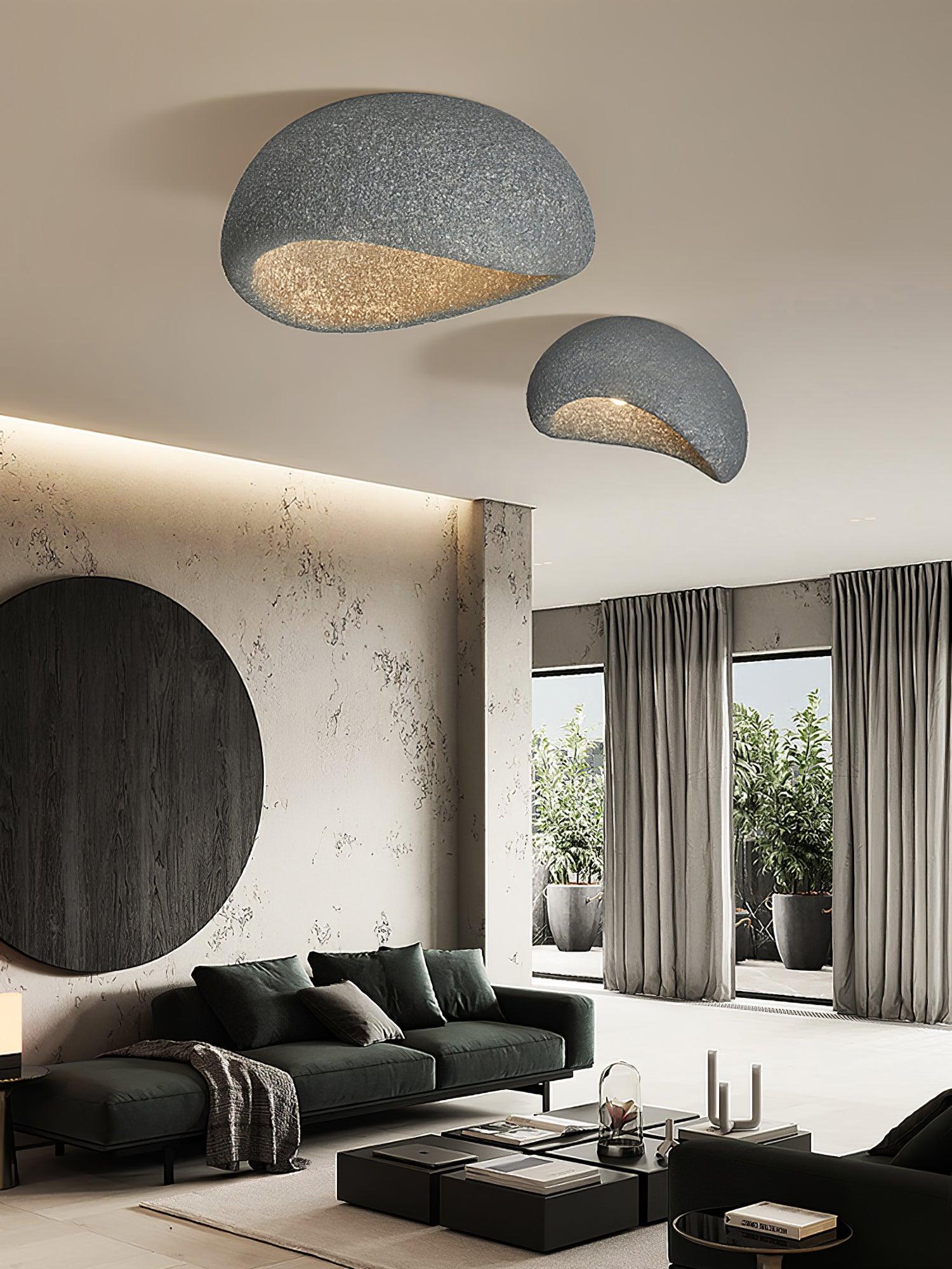Solara Ceiling Lamp with Japanese Wabi-Sabi Moon