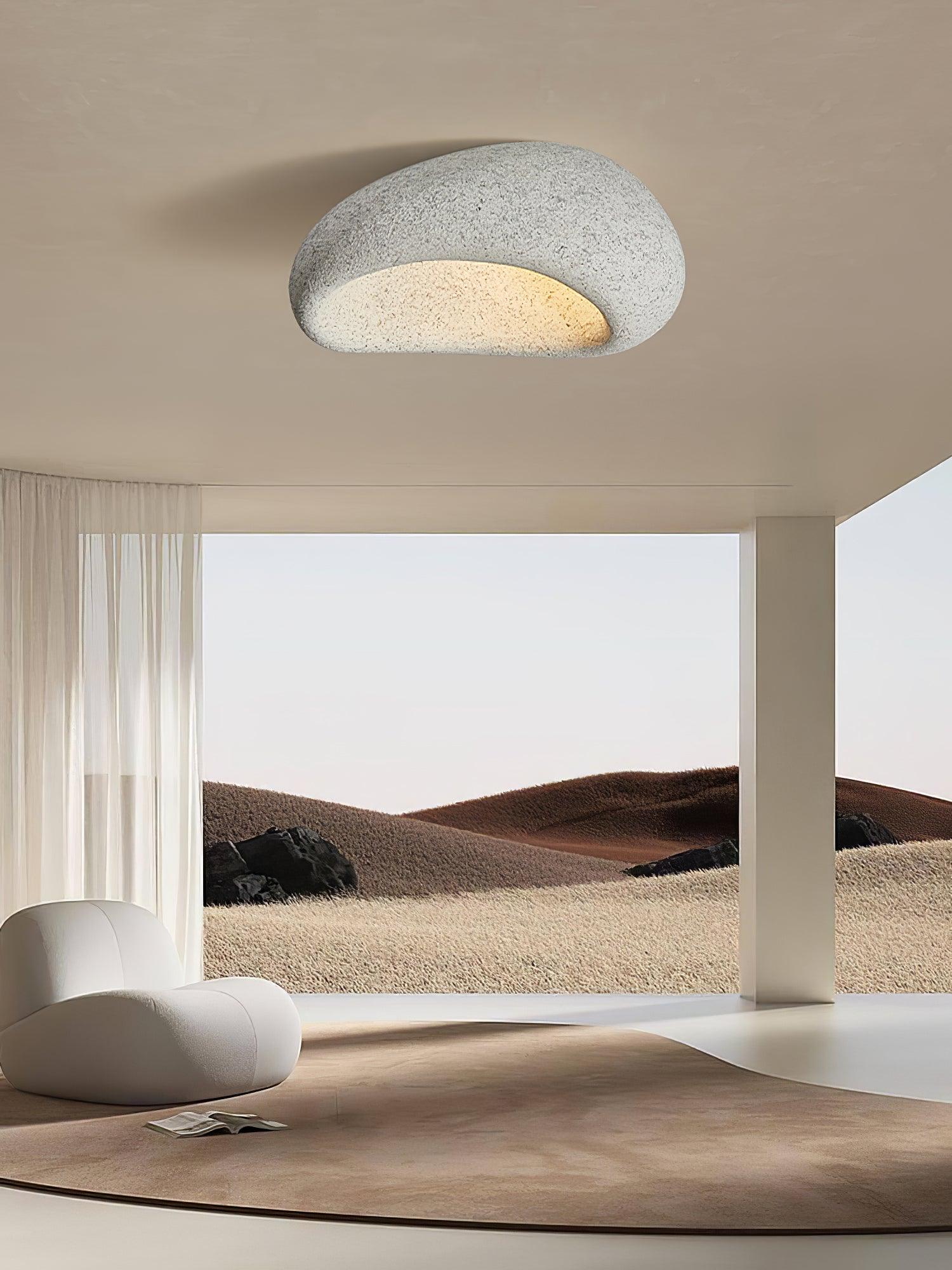 Solara Ceiling Lamp with Japanese Wabi-Sabi Moon