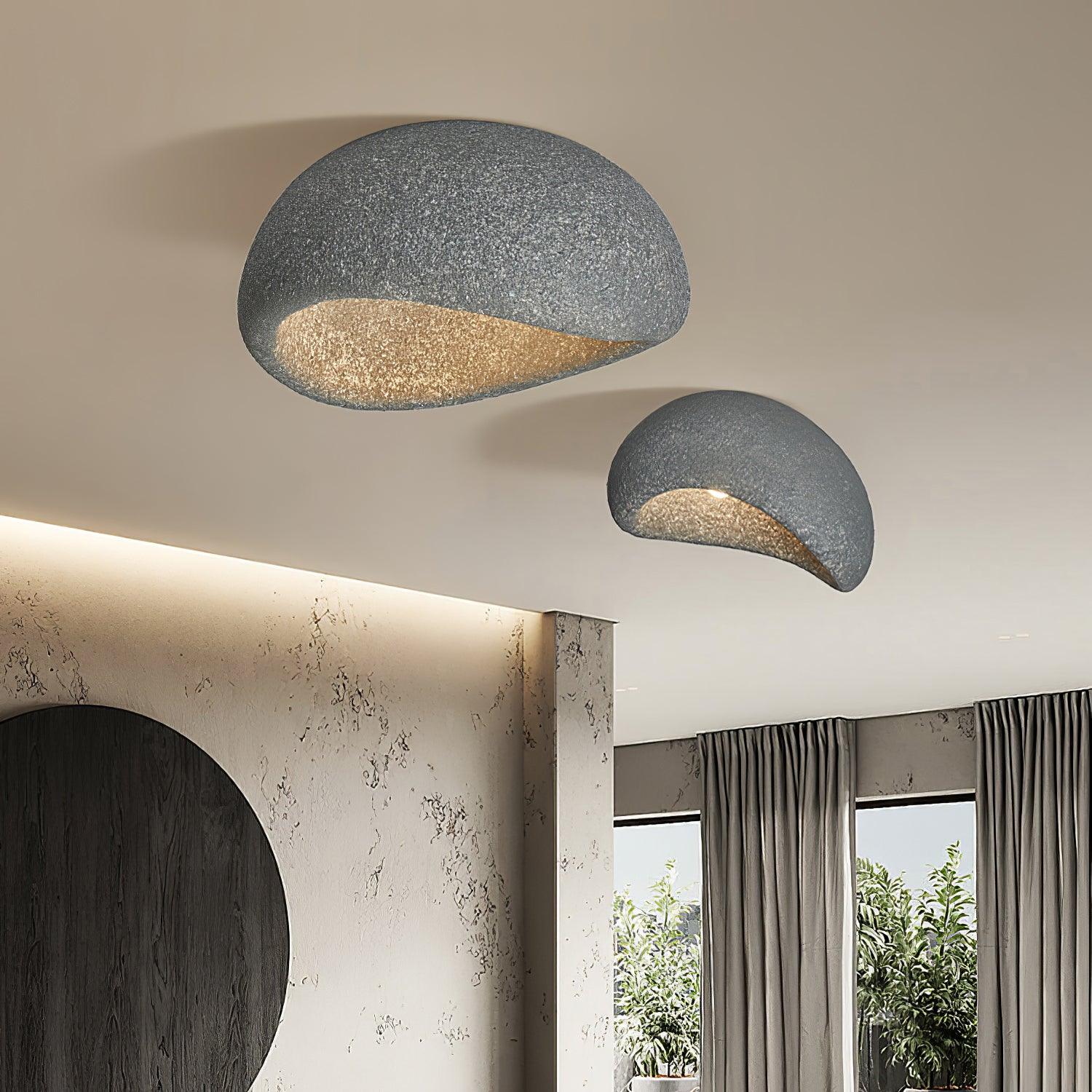 Solara Ceiling Lamp with Japanese Wabi-Sabi Moon