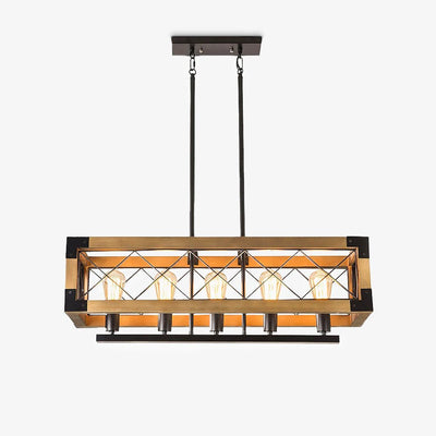 Grid Kitchen Island Rectangle Chandelier