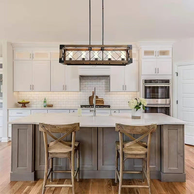 Grid Kitchen Island Rectangle Chandelier