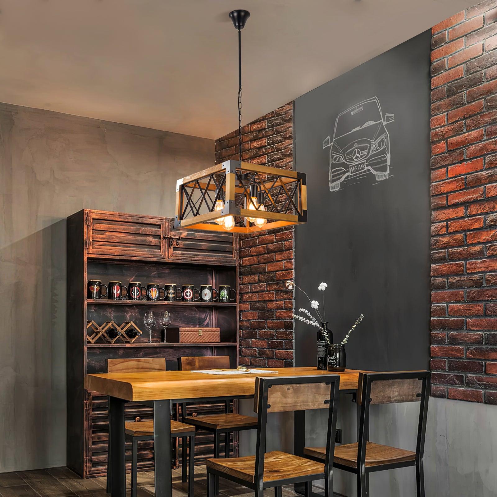 Grid Kitchen Island Rectangle Chandelier