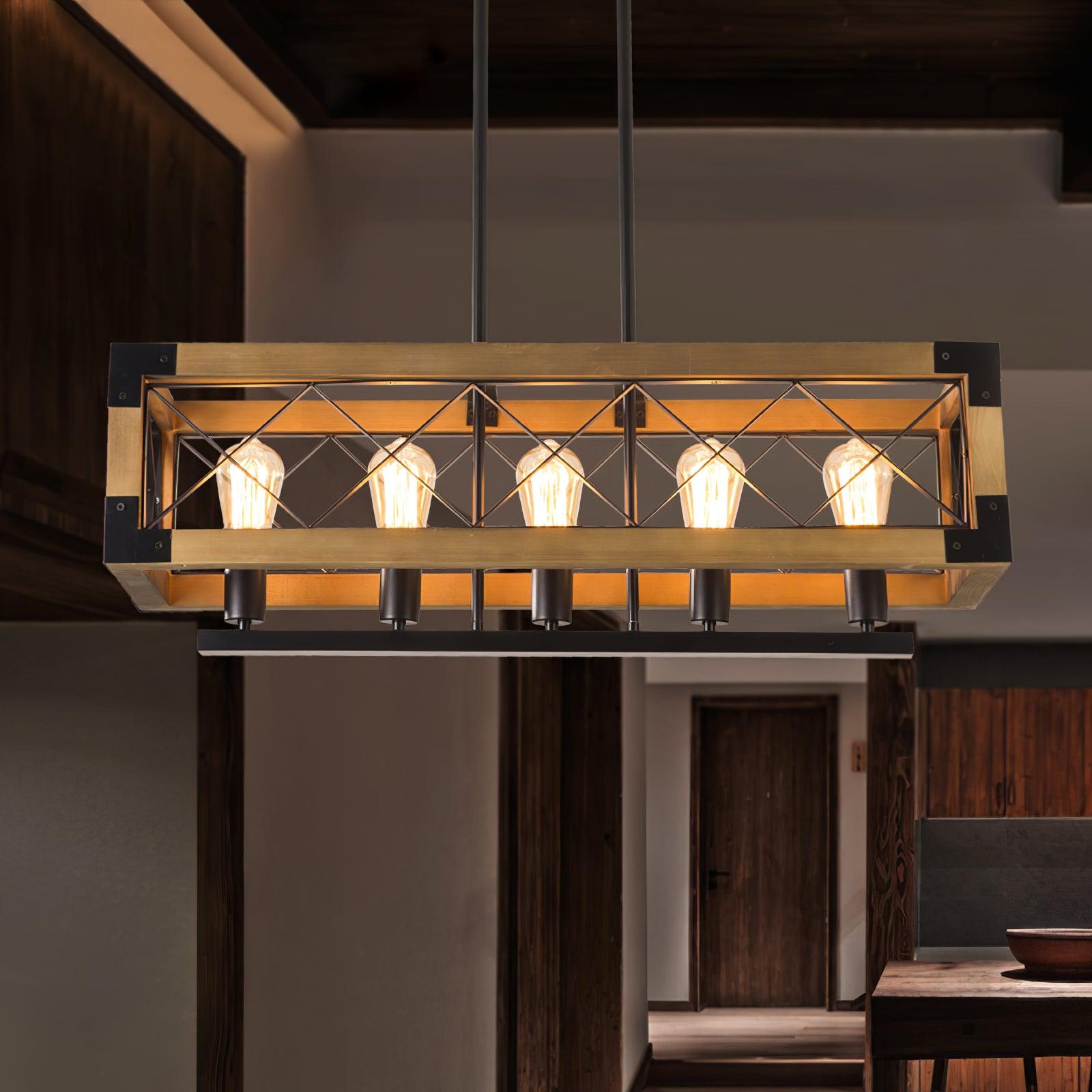 Grid Kitchen Island Rectangle Chandelier