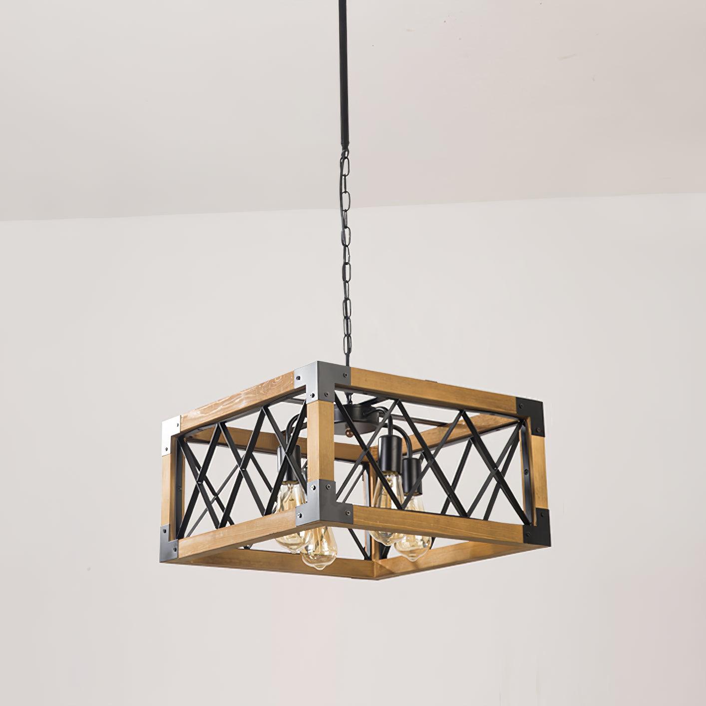 Grid Kitchen Island Rectangle Chandelier