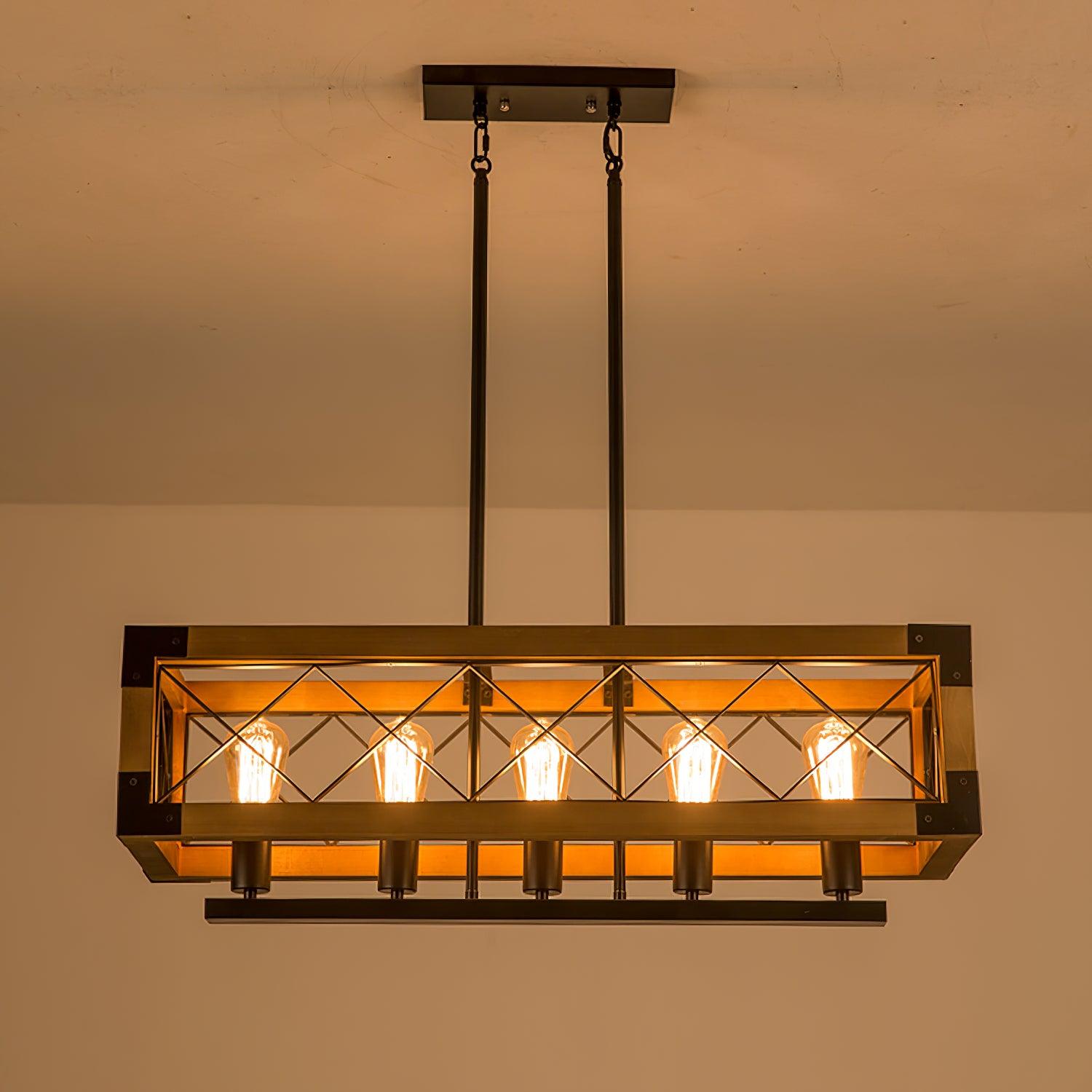 Grid Kitchen Island Rectangle Chandelier