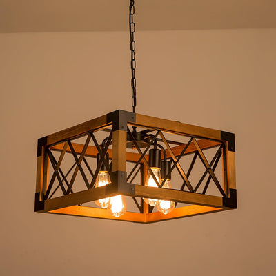 Grid Kitchen Island Rectangle Chandelier