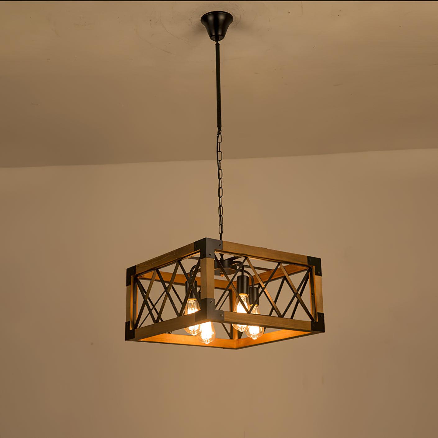 Grid Kitchen Island Rectangle Chandelier