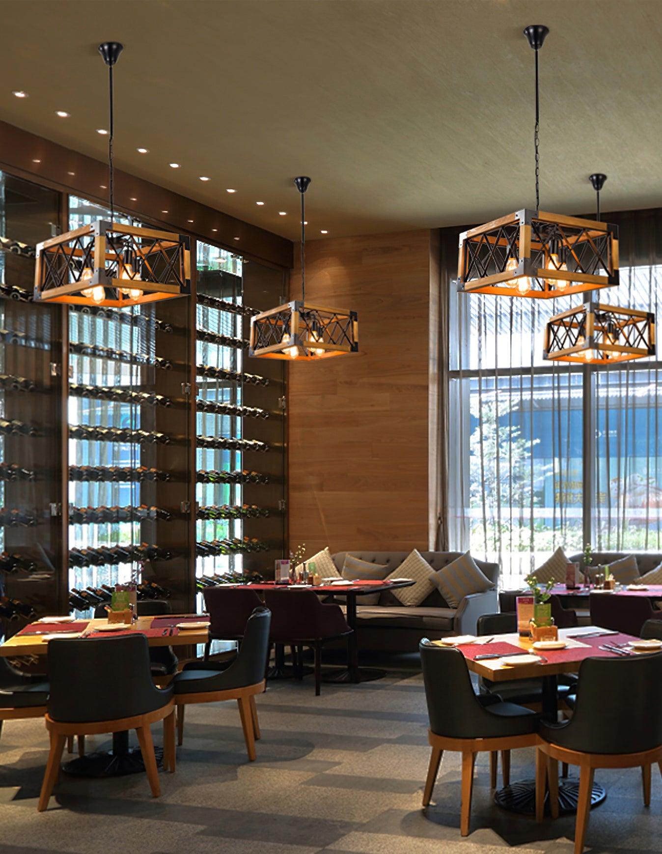 Grid Kitchen Island Rectangle Chandelier