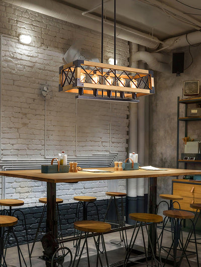 Grid Kitchen Island Rectangle Chandelier