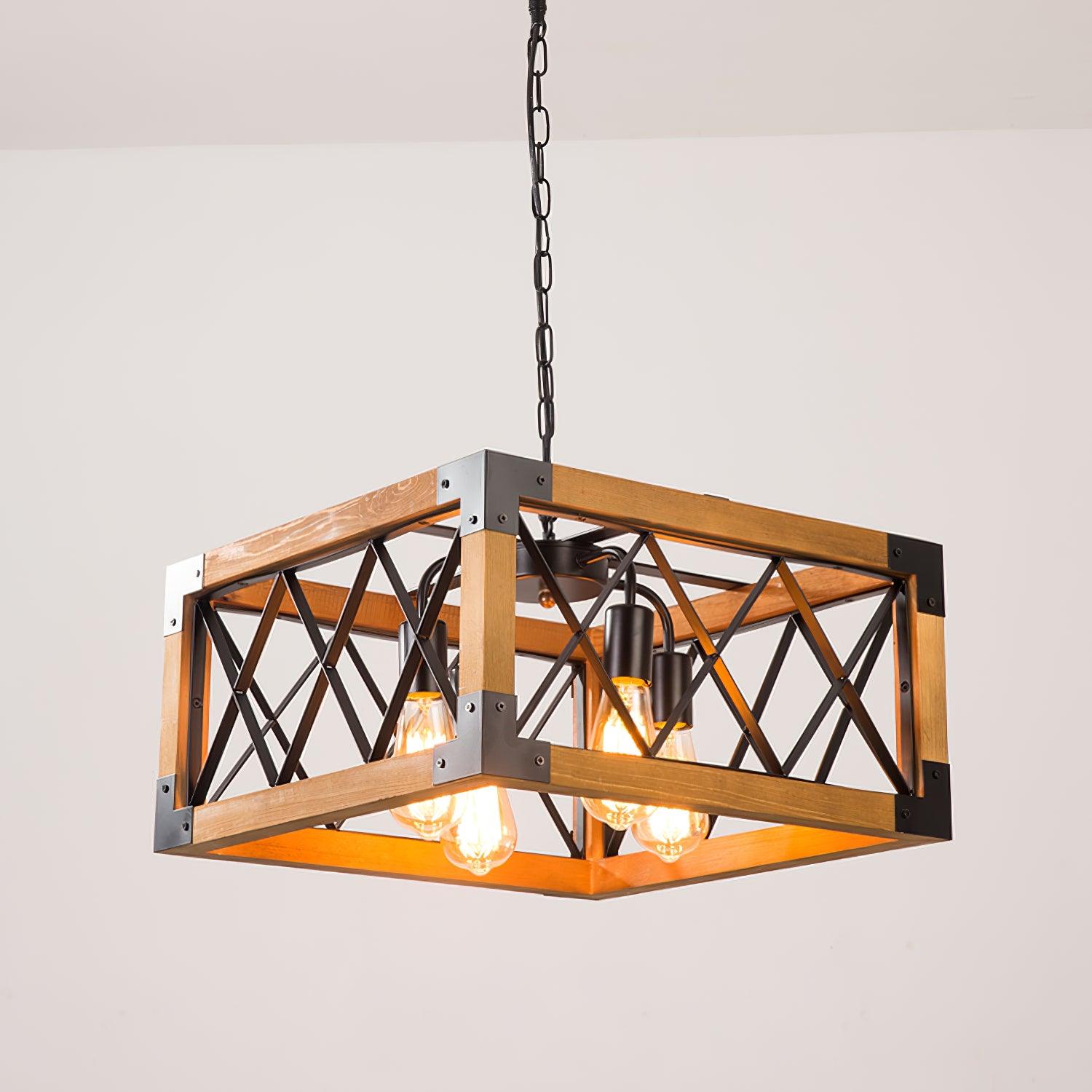 Grid Kitchen Island Rectangle Chandelier