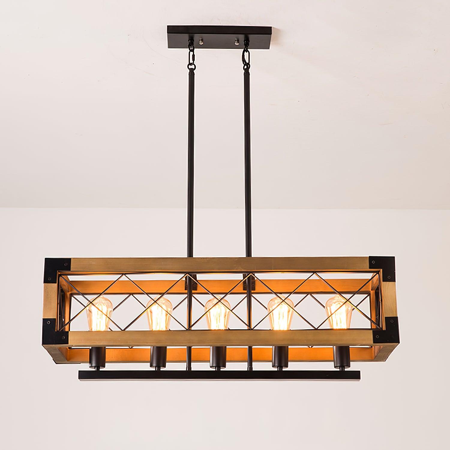 Grid Kitchen Island Rectangle Chandelier