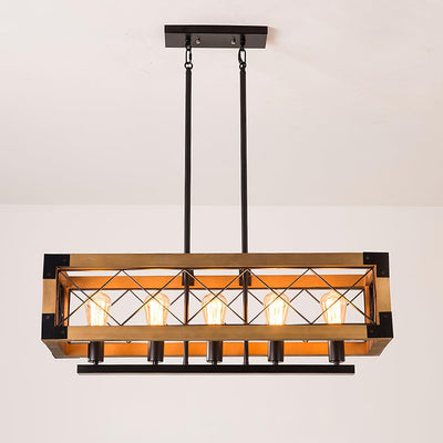Grid Kitchen Island Rectangle Chandelier