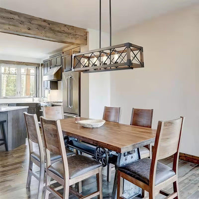 Grid Kitchen Island Rectangle Chandelier