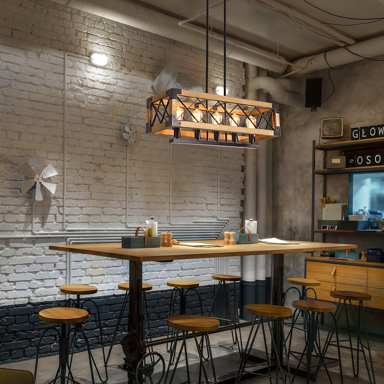 Grid Kitchen Island Rectangle Chandelier