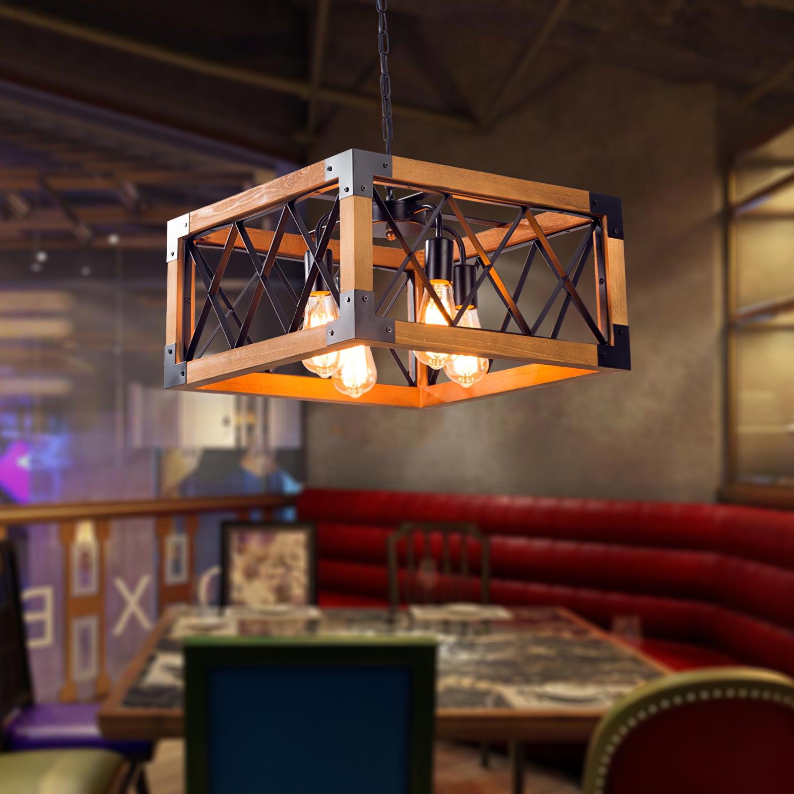 Grid Kitchen Island Rectangle Chandelier