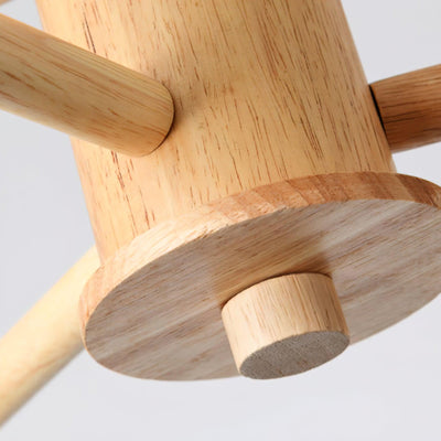 Kalds Chandelier Wooden Globe Minimalist Natural