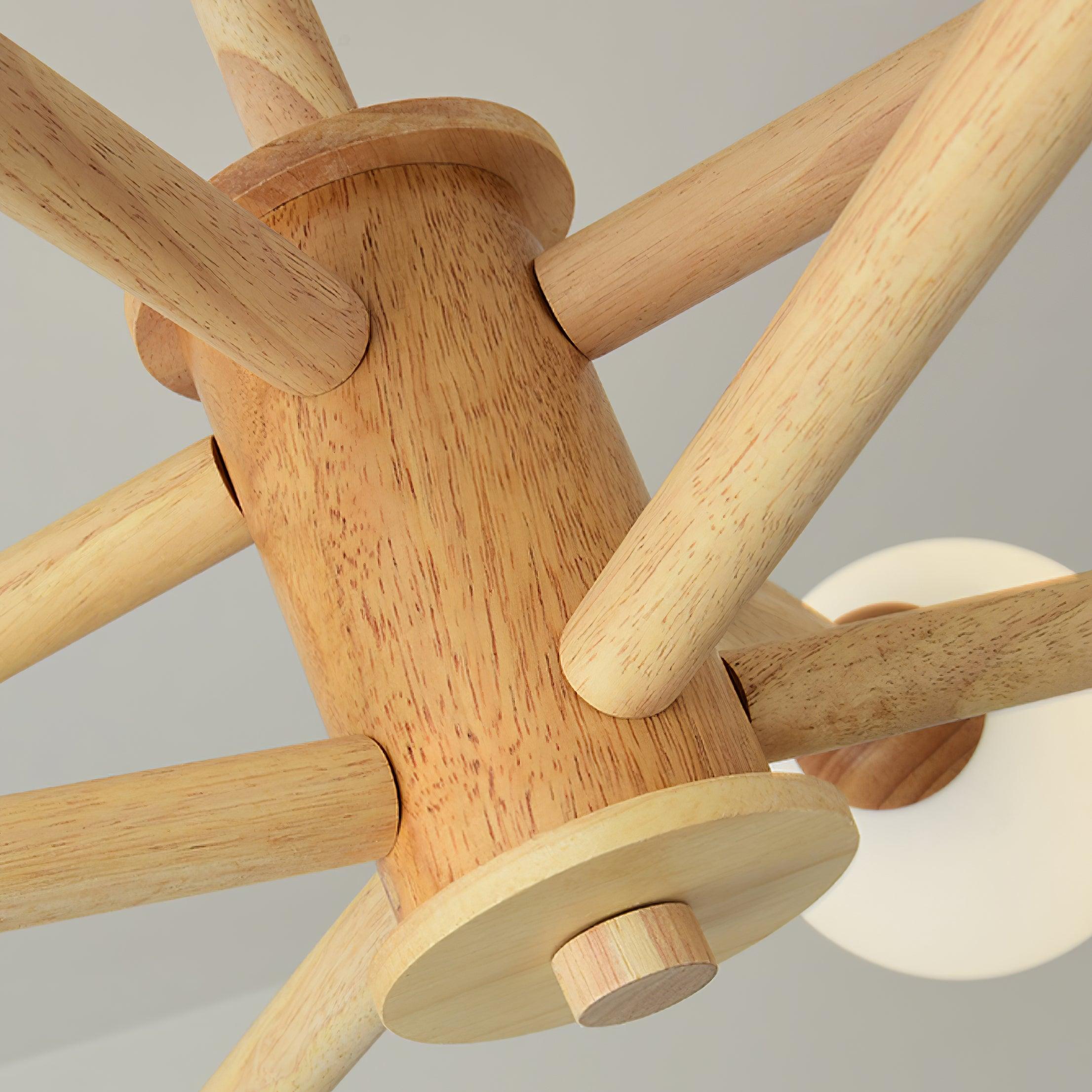 Kalds Chandelier Wooden Globe Minimalist Natural