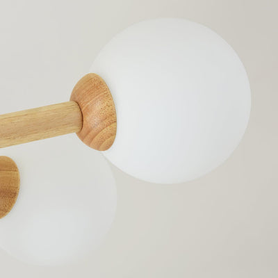 Kalds Chandelier Wooden Globe Minimalist Natural