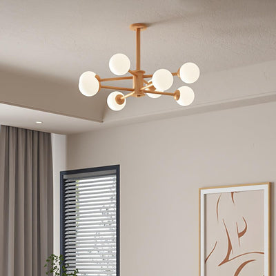 Kalds Chandelier Wooden Globe Minimalist Natural