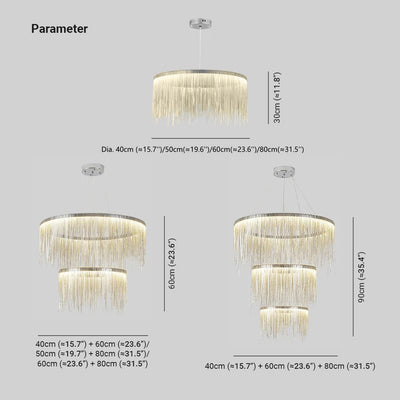Arisha Tassel Chain Art Deco Pendant Light Living Room Hall - Neutral Decor