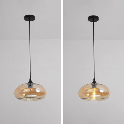 Valentina Modern Bread Shaped Glass Pendant Light 6 Color Living Room - Neutral Decor