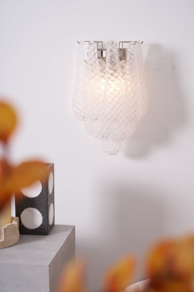 Liorelaria Wall Lamp Pink Teardrop Glass Floral Artistic