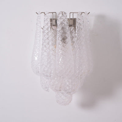 Liorelaria Wall Lamp Pink Teardrop Glass Floral Artistic