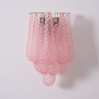 Liorelaria Wall Lamp Pink Teardrop Glass Floral Artistic