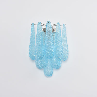 Liorelaria Wall Lamp Pink Teardrop Glass Floral Artistic
