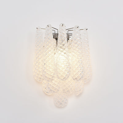 Liorelaria Wall Lamp Pink Teardrop Glass Floral Artistic