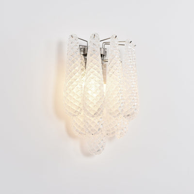 Liorelaria Wall Lamp Pink Teardrop Glass Floral Artistic