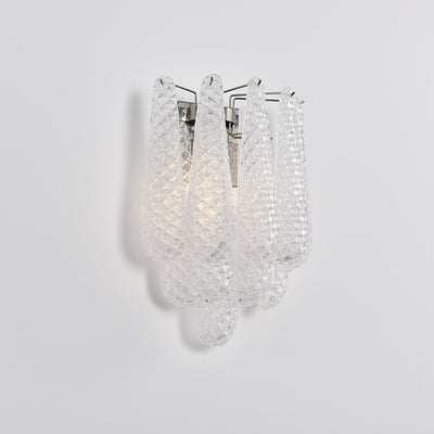 Liorelaria Wall Lamp Pink Teardrop Glass Floral Artistic