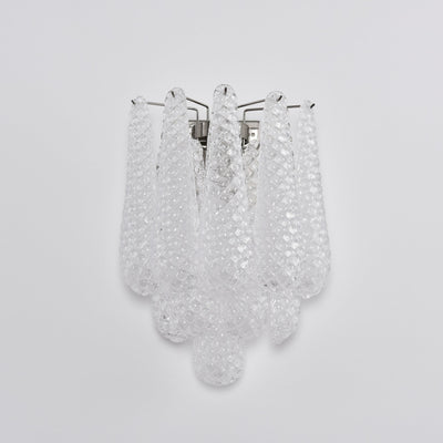 Liorelaria Wall Lamp Pink Teardrop Glass Floral Artistic
