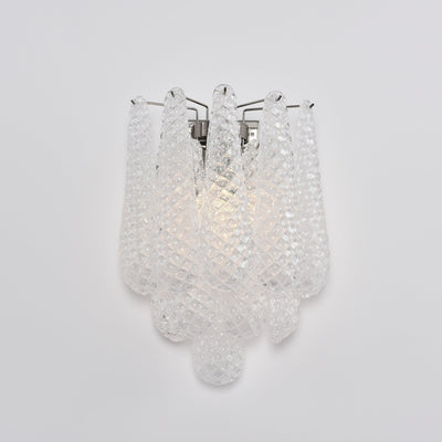 Liorelaria Wall Lamp Pink Teardrop Glass Floral Artistic