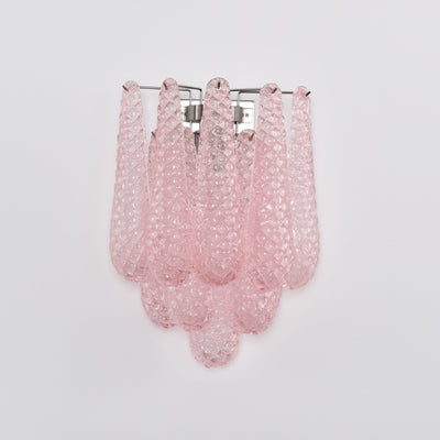 Liorelaria Wall Lamp Pink Teardrop Glass Floral Artistic